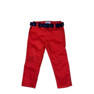 Mayoral Red Belted Boys 18 M Pants Preppy Chinos Fish Classic Mini Me